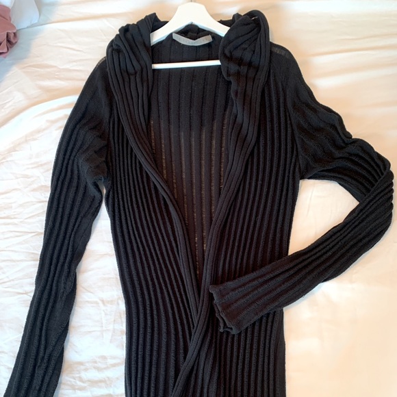 IA Particles stylish long black 100% cotton cardigan - Picture 1 of 4